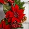 24" Poinsettia, Berry and Golden Pinecone Artificial Wreath